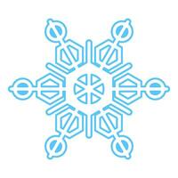 invierno azul mullido copo de nieve Delgado acariciado icono vector