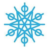 Winter Blue Freeze Snowflake Thick Line Icon vector