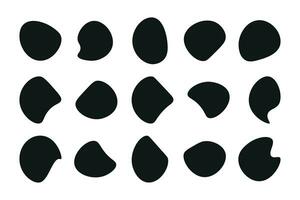 Random blob shapes. Organic blobs set. Rounded abstract organic shape collection. Random shapes of cube, pebble, inkblot, amoeba, drops and stone silhouettes. Blotch texture vector set