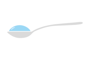 Löffel mit Zuckersalz-Symbol. Teelöffel Seitenansicht Pulver für Tee oder Kaffee. png