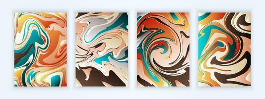 Set of abstract full color marble background. Prints with Graphic Stylish Liquid. wave, fluid, Trendy backgrounds for cover designs, invitations, case, wrapping paper vector