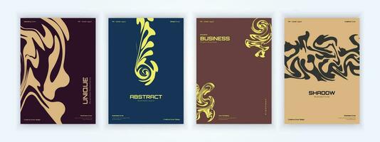 a set of geometric style business covers with various creative abstract shapes vector