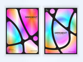 gradient booklet brochure full color abstract cover template bundle vector