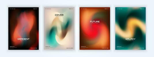 cover backgrounds set with modern abstract blurred color gradient. Smooth templates collection for brochures, posters, banners, flyers and cards vector