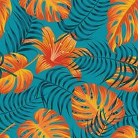 Floral seamless pattern with leaves. tropical background vector