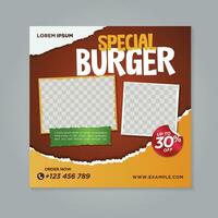 Restaurant food social media banner post design template vector