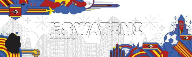 Happy Independence Day of Eswatini, illustration background design, Banner, social media template vector