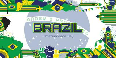 Happy Independence Day of Brazil, illustration background design, Banner, social media template vector