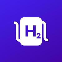 hydrogen power system icon, h2 energy source vector photo