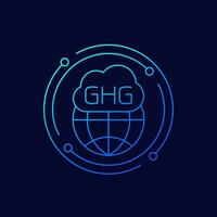 GHG, greenhouse gas icon, linear design photo