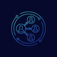 delegation icon, linear vector design