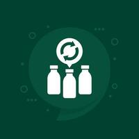 recycling plastic bottles icon, vector