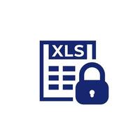 protect xls document icon, vector