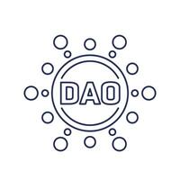 DAO icon, Decentralized Autonomous Organisation line vector
