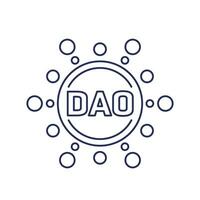 DAO icon, Decentralized Autonomous Organisation line vector