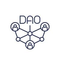 DAO community line icon on white vector