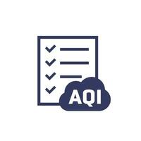 Air quality index, AQI icon with a checklist vector