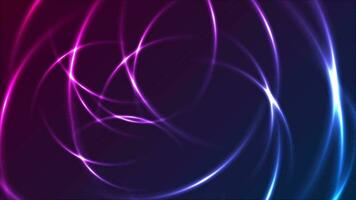 Blue purple glowing neon circles video animation