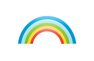 AI generated Vivid Rainbow Isolated on Transparent Background png