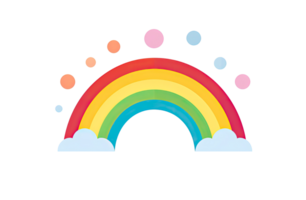 AI generated Vivid Rainbow Isolated on Transparent Background png