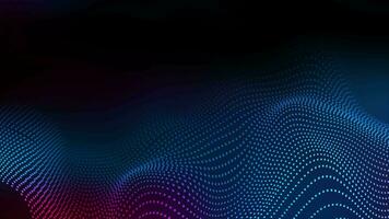 Abstract futuristic blue purple wavy dotted lines motion background video