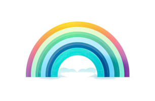 AI generated Vivid Rainbow Isolated on Transparent Background png