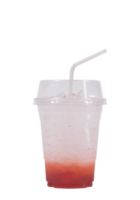 Strawberry italian soda drink in glass with straws. png