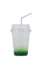 Apple italian soda drink in glass with straws. png