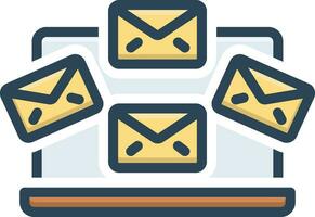 Color icon for inbox vector