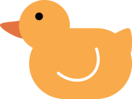 Cute yellow duck or chick cartoon doodle icon png