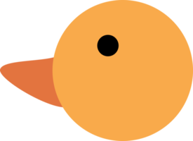 Cute yellow duck or chick cartoon doodle icon png