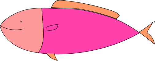 mignonne poisson griffonnage illustration, transparent Contexte. png