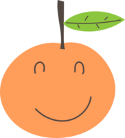 oranje schattig tekenfilm illustratie, transparant achtergrond. png