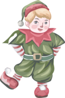 Natale elfi cartone animato illustrazione, trasparente sfondo. png