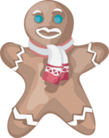 Christmas gingerbread cartoon illustration, Transparent background. png