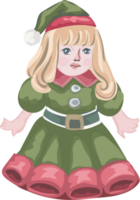 Christmas elves cartoon illustration, Transparent background. png