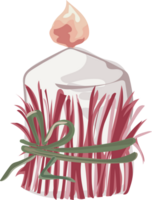 Christmas candle cartoon illustration, Transparent background. png