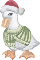 Natal Pato desenho animado ilustração em transparente fundo. png