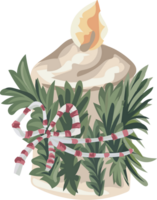 Christmas candle cartoon illustration, Transparent background. png