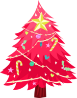 Christmas tree illustration on transparent background. png