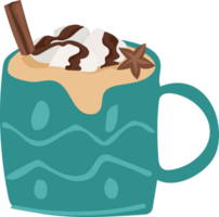 Mug with drink illustration on transparent background. png