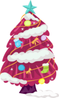 Christmas tree illustration on transparent background. png