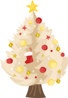 Christmas tree illustration on transparent background. png