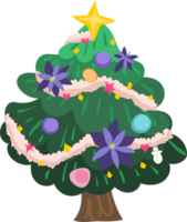 Christmas tree illustration on transparent background. png