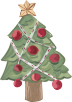 Christmas tree cartoon illustration, Transparent background. png