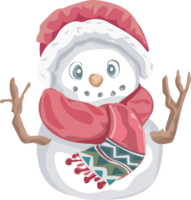 Weihnachten Schneemann Karikatur Illustration, transparent Hintergrund. png