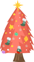 Christmas tree illustration on transparent background. png