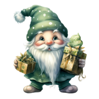 ai généré vert gnome isolé sur transparent Contexte ou Noël gnome, ai génération png