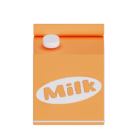 Groceries theme 3D milk product , Almond Milk carton on a transparent background , 3D rendering png