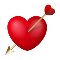 corazón con Cupido flecha png